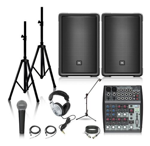 Kit Audio Jbl Irx112bt + Mezcladora + Micro + Envío Express