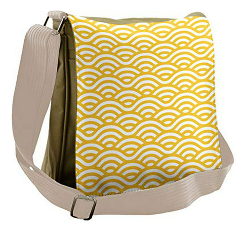 Bolso De Mensajero - Ambesonne Yellow And White Bag, Ocean W