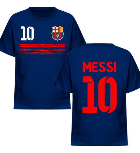 Remera Niño Niña Lionel Messi Numero Pecho Y Espalda Futbol