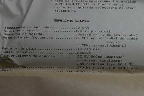 Editor De Video Datavideo Screen Title Producer Vp-270 Ntsc (Usado)
