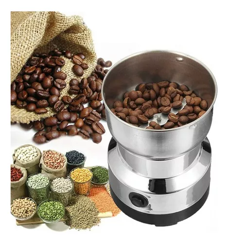 Moongiantgo Molinillo de café eléctrico, mini molino de granos de especias  de 250 W, máquina de molienda en seco de capacidad de 6.8 fl oz con cepillo