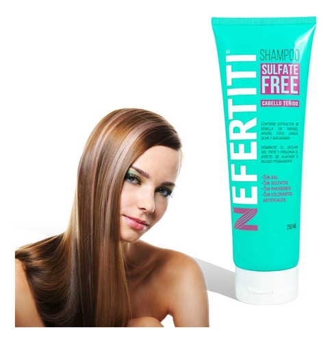 Shampoo Sin Sal Sin Parabenos Cabello Teñido Nefertiti 250ml