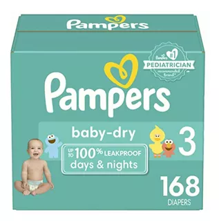 Pampers Baby Dry Pañales Etapa 3, 168 Piezas. Recomendado