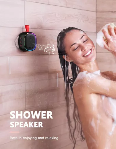Altavoz de ducha actualizado, IPX7 impermeable altavoces Bluetooth  portátiles con emparejamiento estéreo, inalámbrico para bicicleta, kayak,  piscina
