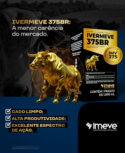 Ivermeve 3,75%, Ivermectina Longa Ação, 1 Lt Antiparasitário
