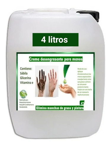 Desengrasate En Crema  Para Manos 4 Litros  