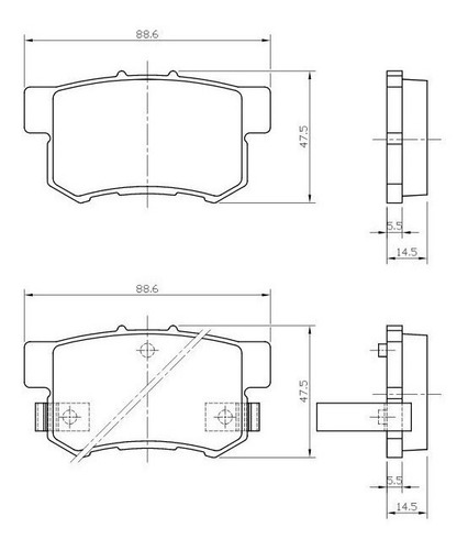 Imagem 7 de 9 de Pastilhas Dianteiras + Traseiras Honda Civic Lxs 1.8 2013
