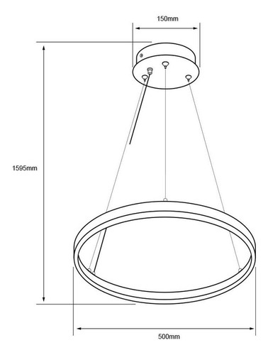 Lampara Colgante Santinado Luz Suave Cálida Integrado Led Color Gris Tecnolite 32dctlled205v30s