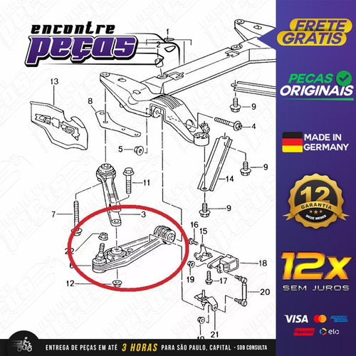 Braco Dianteiro Porsche 911 Carrera 3.6 S 2003-2005 Original