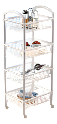 Carrito De Almacenamiento Italhome Multiusos De 4 Cestas Blanco