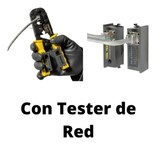 Pinza Crimpeadora Rj45 C Crique Y Tester De Red Crossmaster