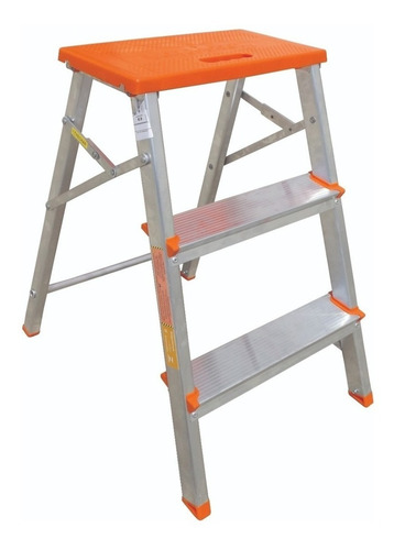 Imagen 2 de 4 de Banco Tijera De Aluminio Doble Plegable 2 Escalones