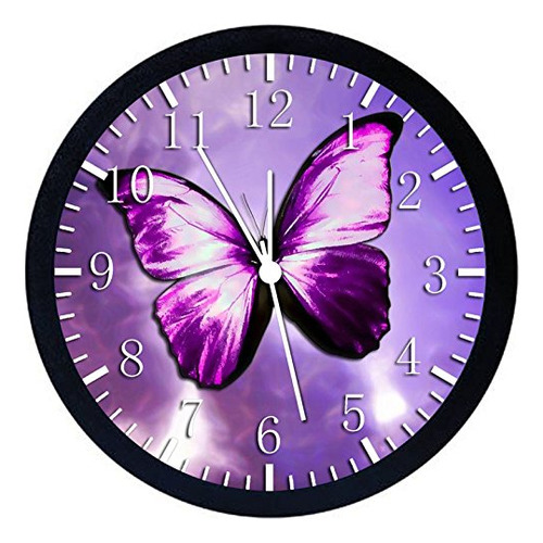 Reloj De Pared Con Forma De Mariposa Morada, Grande, 12  , M