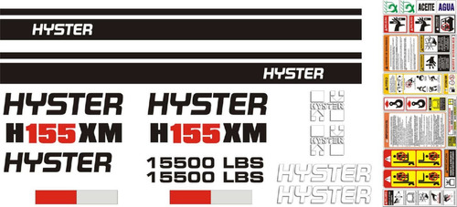 Kit De Calcomanías Para Hyster H155xm 15000 Lbs