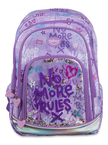 Mochila Espalda Stars Keep Smiling 30 L Talbot Color Violeta Diseño De La Tela Liso