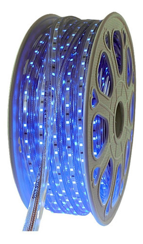 Manguera Tira Led Luz Plana Uso Exterior 25m Color De La Luz Azul