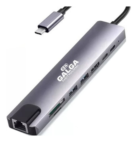 Hub Adaptador Macbook 8-1 Largo Hdmi-sd-micro-rj45-usb3.0-tc