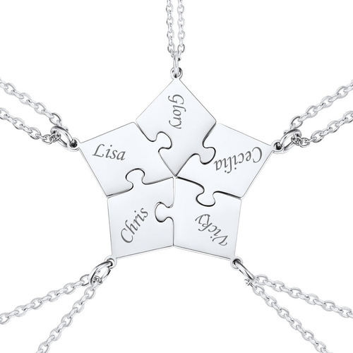 Collar De Amistad Bff Personalizado Con Colgante De Rompecab