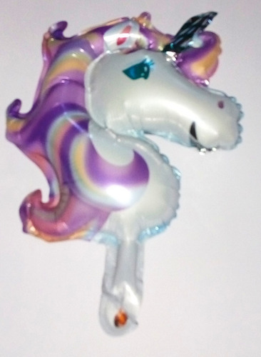 10 Globos Metalizados Unicornios 35 Cm S/soportes