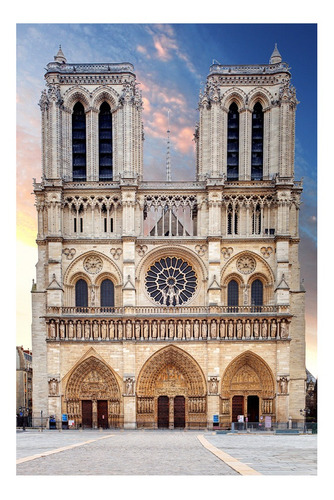 Painel Adesivo - Paris - Catedral De Notre Dame - 1846pnp Cor Colorido