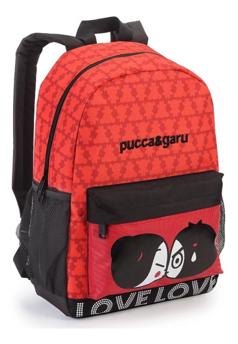 Mochila Pucca Love Escolar Costas Tam G Meninas Vermelho Prt