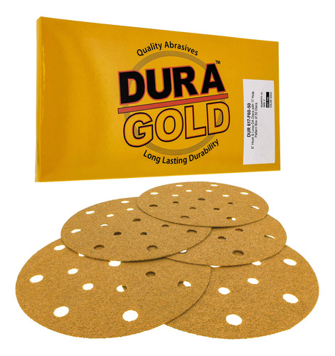 Dura-gold Discos De Lija Dorados De 6.0in, Grano 60 (caja De