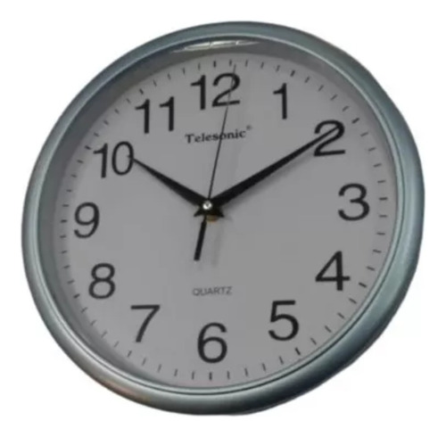 Reloj Para Pared Telesonic  Maquina Continua 25cm Diámetro 