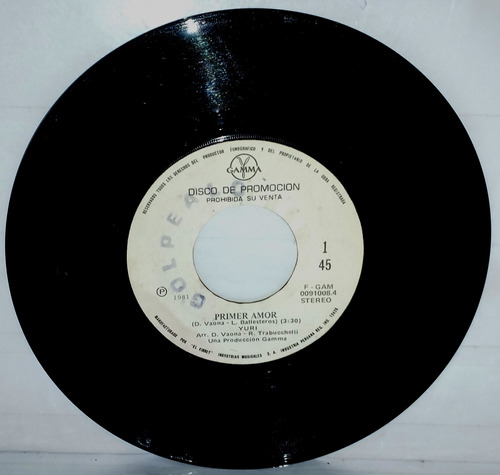Single 45 Yuri - Primer Amor + Regresaras 1980 Gamma