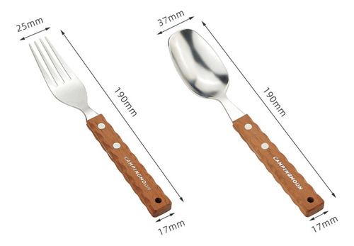 Kit De Tenedor Y Cuchara For Acampar Al Aire Libre, Picnic,