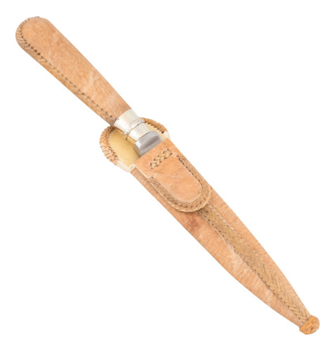 Cuchillo De Cuero Crudo Retobado 14cm Acero Inox 