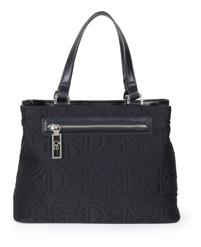 Bolsa Satchel Para Mujer Cloe Nylon Diseño Acolchado Color Negro