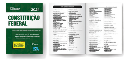 Box Livros Constituição Federal + Código Civil + Código De Processo Civil + Código Penal + Código De Processo Penal + Dicionário Jurídico Universitário Lei Seca Índice Remissivo Por Assunto Compacto