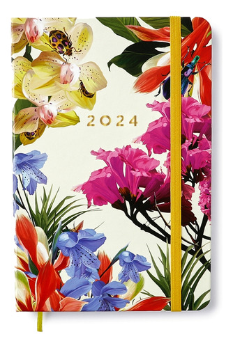 Agenda Planner Cicero 2024 Semanal 160 Folhas 14 X 21cm Cor Da Capa Joia Natural/insecta Dia