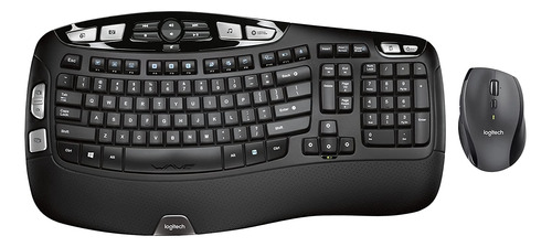 Logitech Mk570 Wireless Wave Keyboard And Mouse Combo, Negro