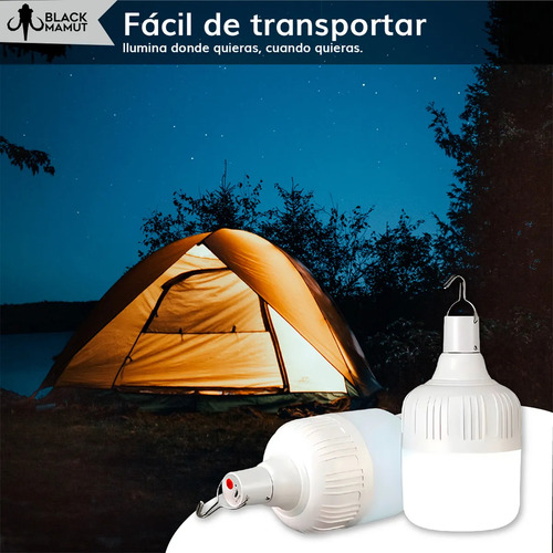 Set 6 Focos Portátil Multiuso Led Ahorrador Recargable 80w