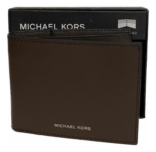 Billetera Michael Kors Original Color Café Oscuro En Cuero