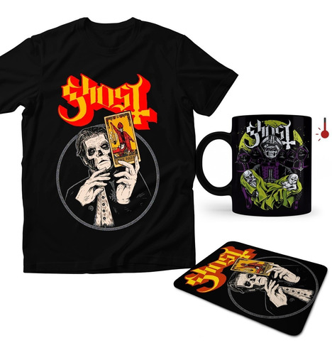 Combo Playera Ghost Tarot Papa Emeritus Mágica Y Mouse Pad