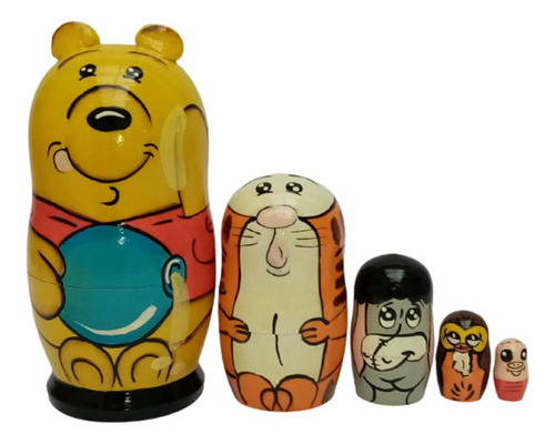 Winnie Pooh Muñecas Matrioska Rusa Adornos Madera Para Hogar