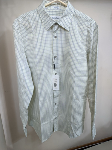 Calvin Klein Camisa Genuina Talla Small Estilo Cuadriculado