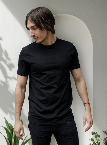 Remera Algodón Con Lycra Hombre Confort Silm Fit Marc Marie