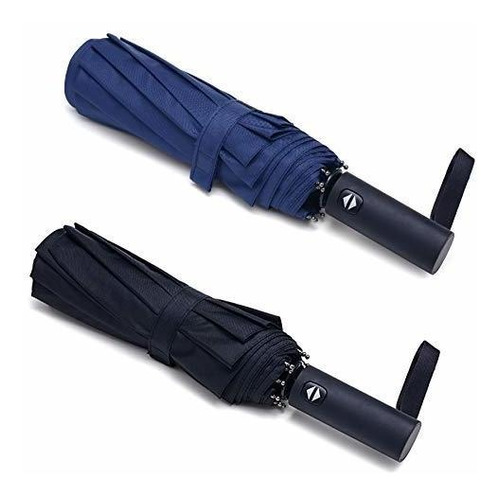 Paquete De Paraguas Para Bolsillo Color Negro Azul 2 Piezas