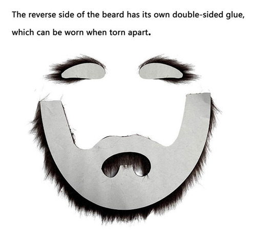 Conjunto De Cejas Y Barba Postizas, Disfraz De Bigote Negro
