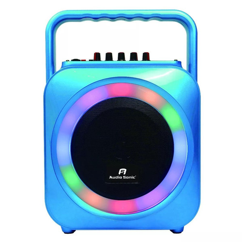Parlante Portatil Bafle Con Bate. Blue/luces/usb C/microfono