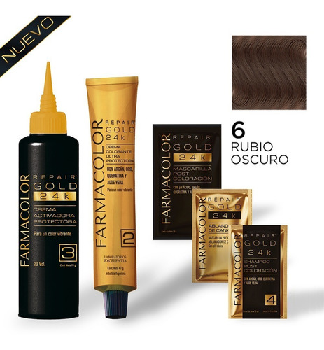 Imagen 3 de 3 de Farmacolor R Gold Rub. Oscuro N° 6 X Un Estuche. De Fábrica.