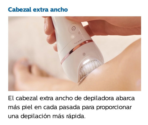 Imagen 7 de 10 de Depiladora Philips Inalámbrica + 7 Accesorios Bre730