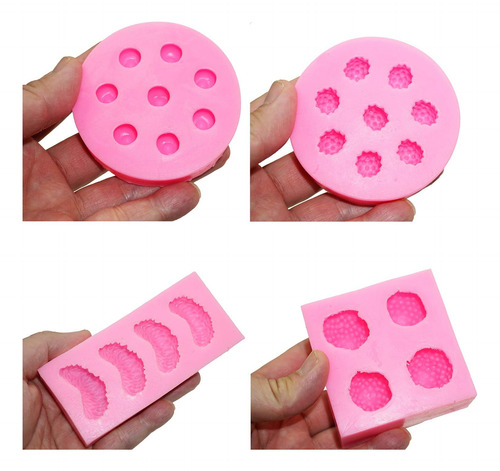 4pc Moldes De Silicona Para Gelatina C Forma Frutas Fresa