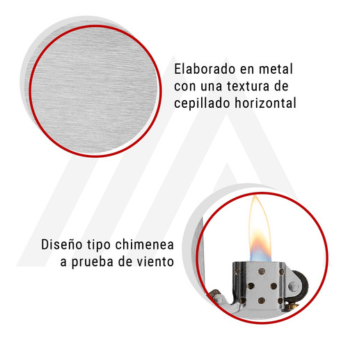 Imagen 5 de 10 de Encendedor Zippo Lighter Classic Brushed Chrome