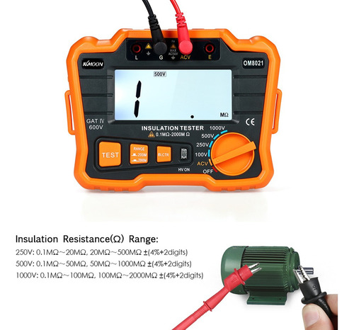 T Probador De Resistencia Megger Tester Retroiluminación