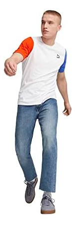 Puma Polera Classics Block Para Hombre, Blanco-royal Mediu