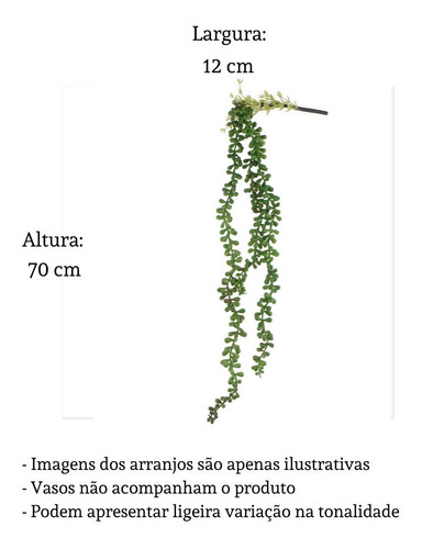 4 Folhagens Artificiais Suculentas Pendentes Com Toque Real
